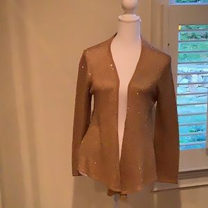Ellen Tracy Sparkling, gold sweater. Size S